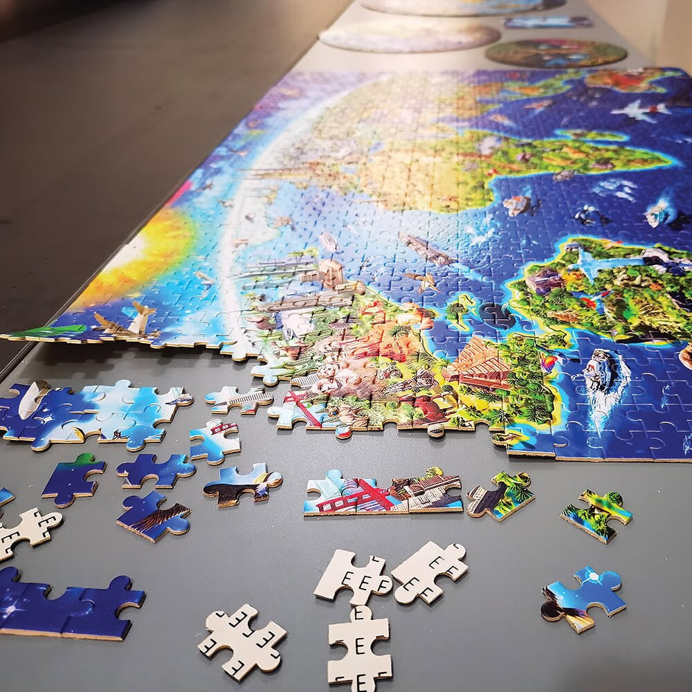 Puzzle carte des monuments du monde