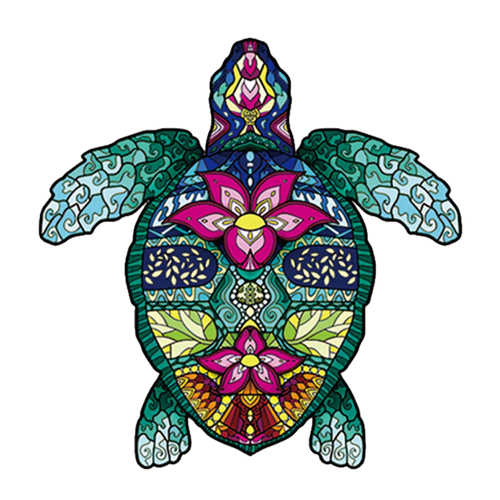 Puzzle bois tortue tropicale