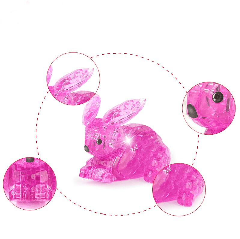 Puzzle 3d crystal lapin