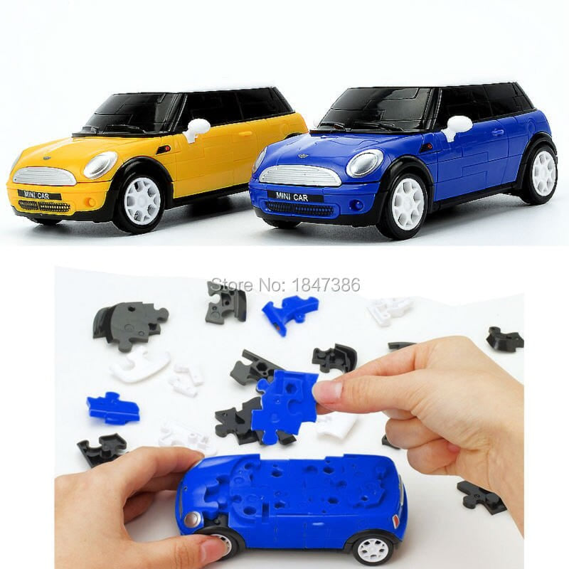 Puzzle 3d voiture bleu