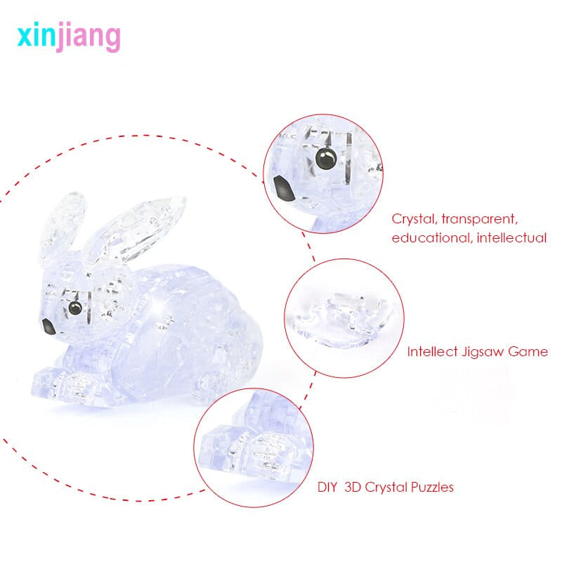 Puzzle 3d crystal lapin