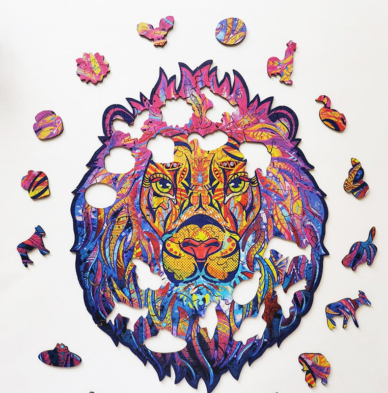 Puzzle lion couleur