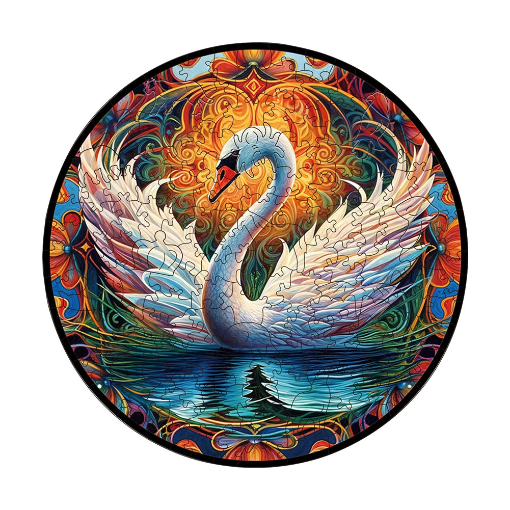 Puzzle en bois cygne