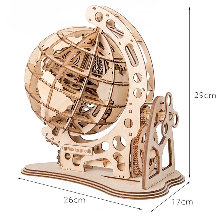 Puzzle globe 3d bois