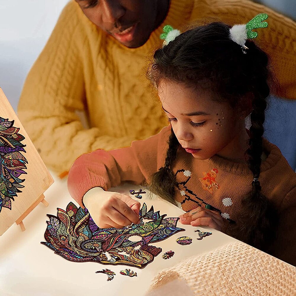 Puzzle forme animaux bois