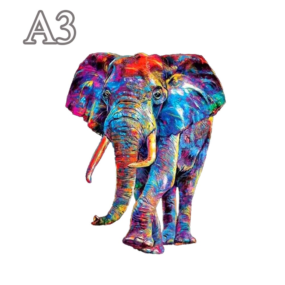 Puzzle éléphant multicolore