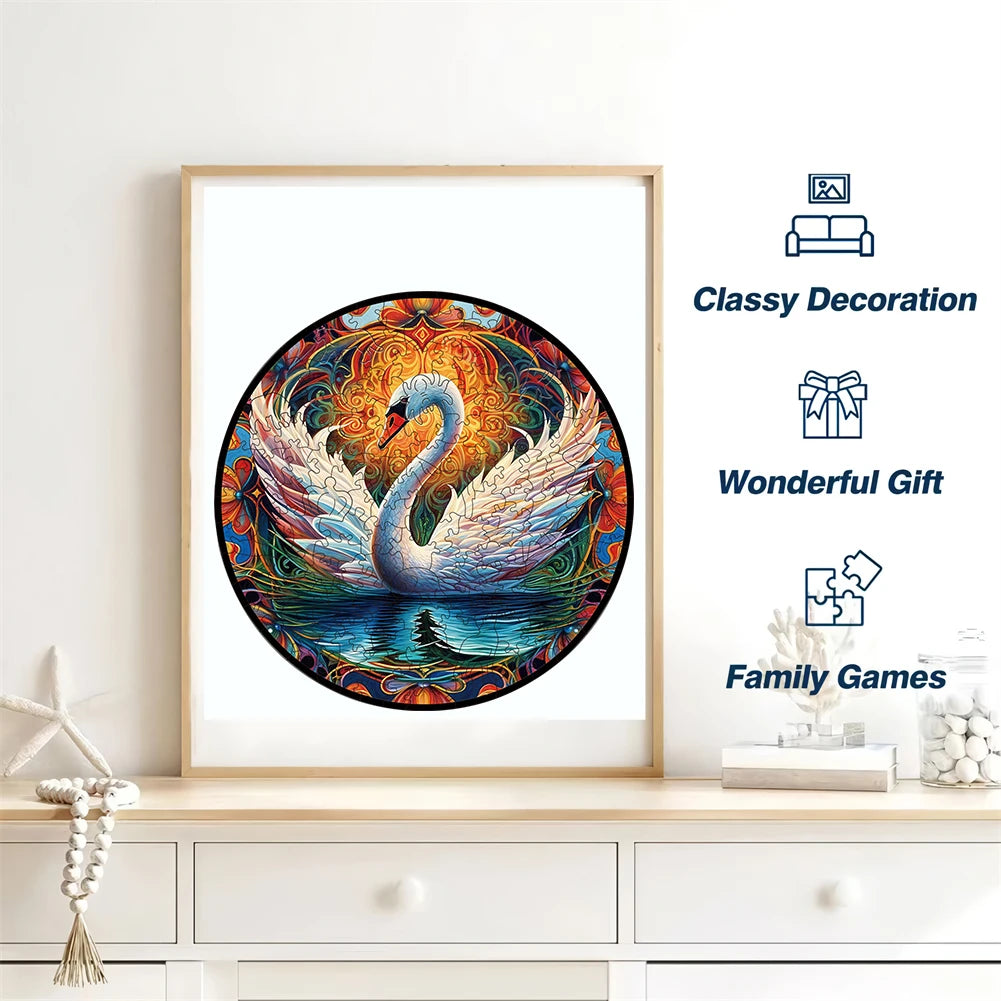 Puzzle en bois cygne