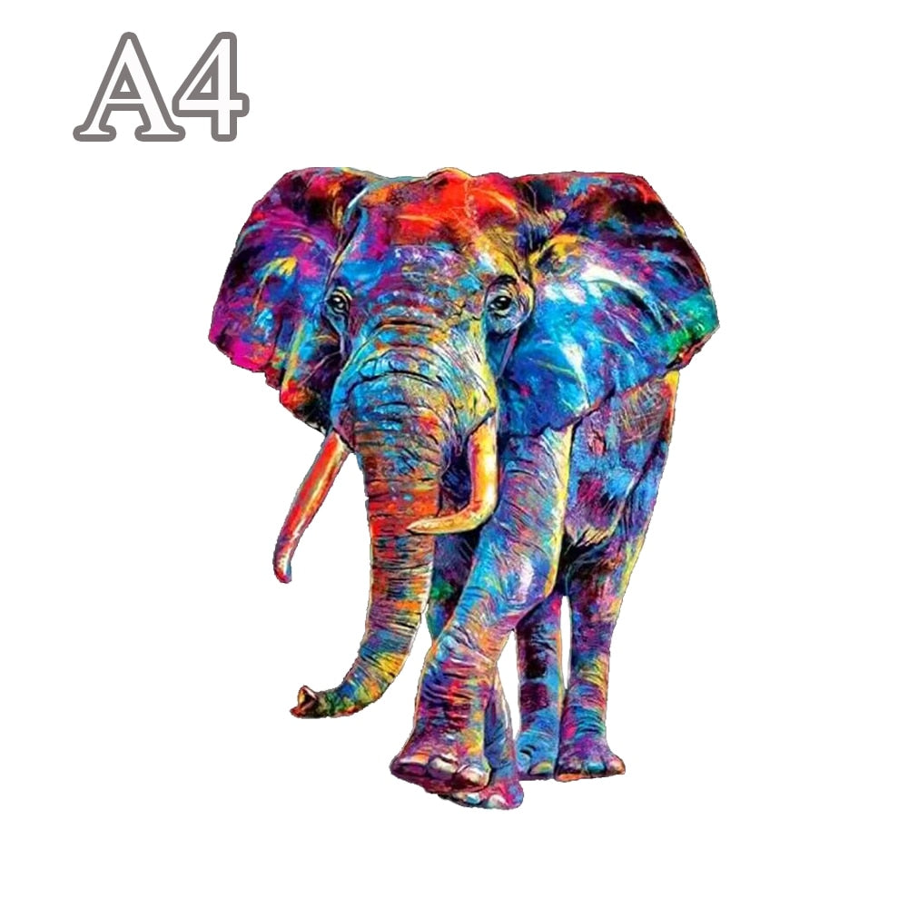 Puzzle éléphant multicolore