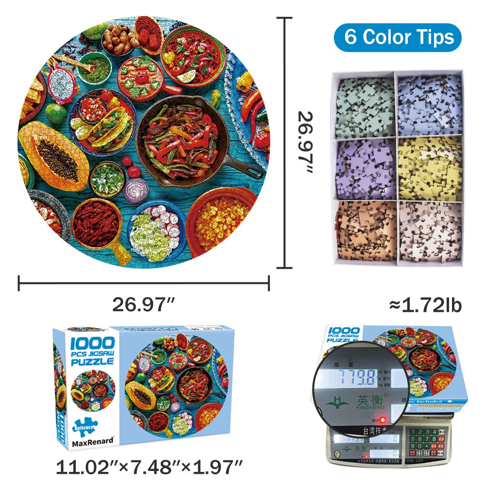 Puzzle 1000 pièces rond adulte
