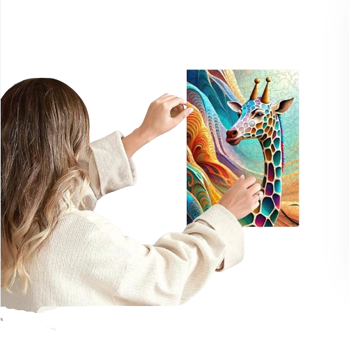 Puzzle girafe en bois