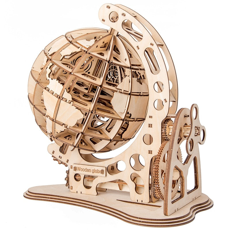 Puzzle 3d globe bois