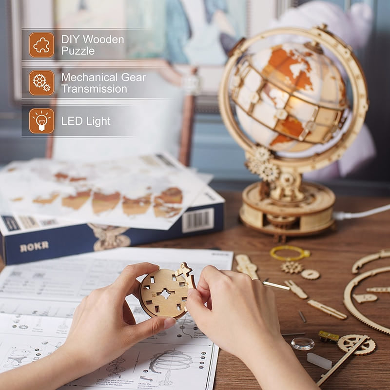 Puzzle 3d globe lumineux