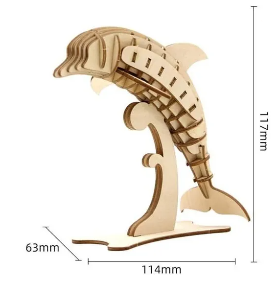 Puzzle dauphin 3d en bois