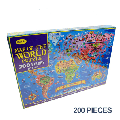 Puzzle carte du monde 200 pieces