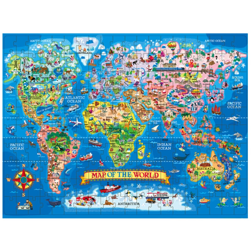 Puzzle carte du monde 200 pieces