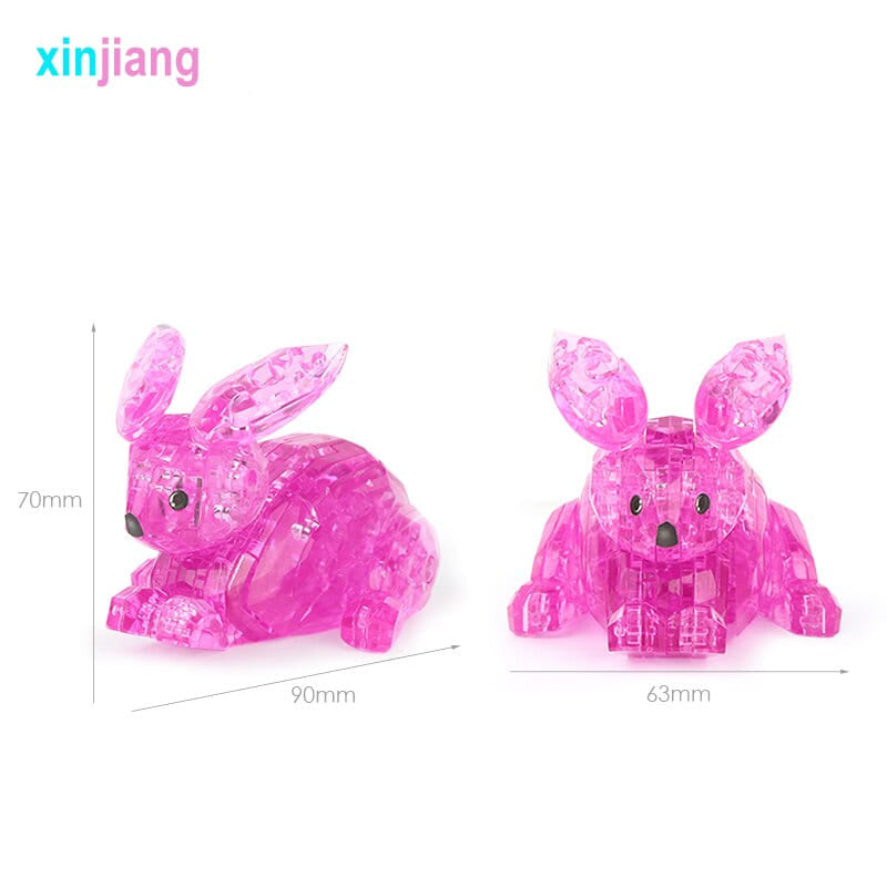 Puzzle 3d crystal lapin