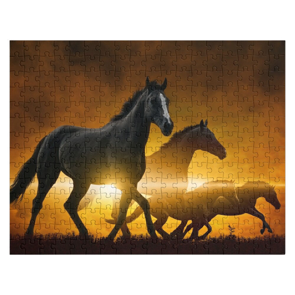 Puzzle 1000 pièces cheval noir