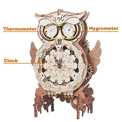 Puzzle 3d hibou horloge