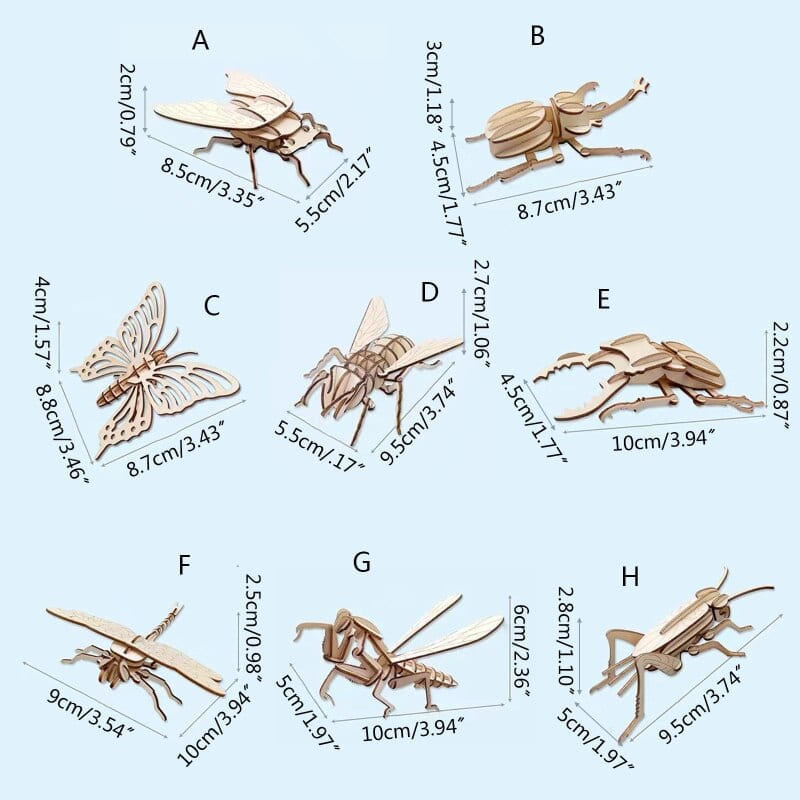 Puzzle 3d bois insecte