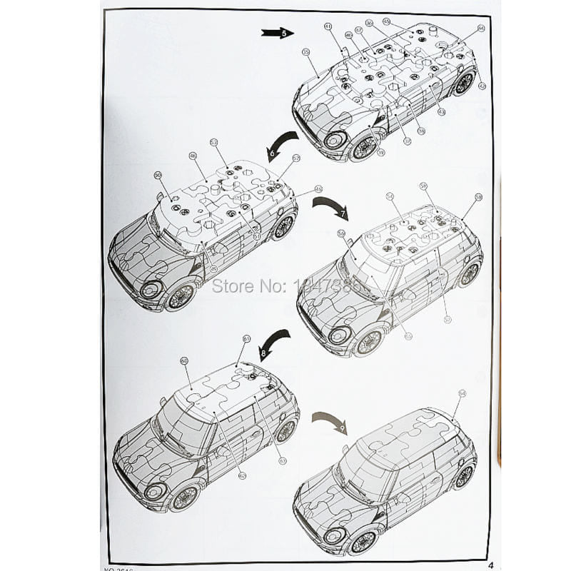 Puzzle 3d mini cooper