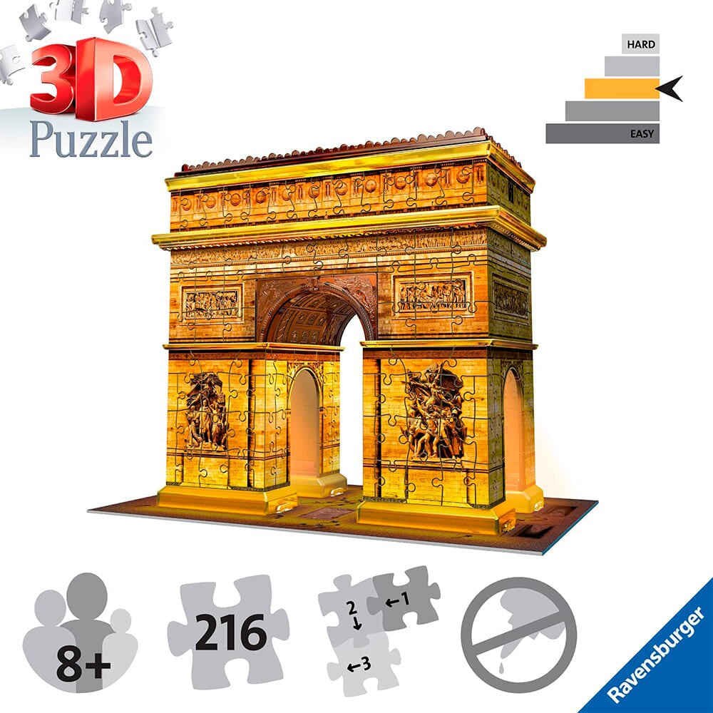  arc de triomphe illuminé puzzle 3d