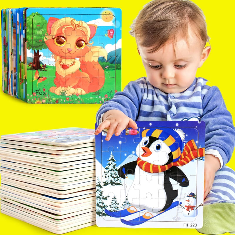 Puzzle bois cochon enfant