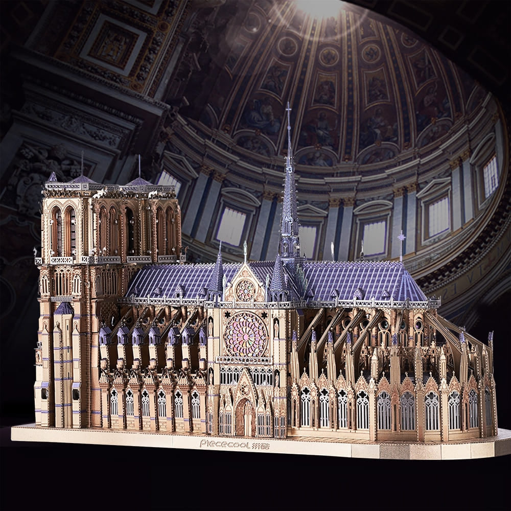 Puzzle 3d notre-dame de paris illuminée