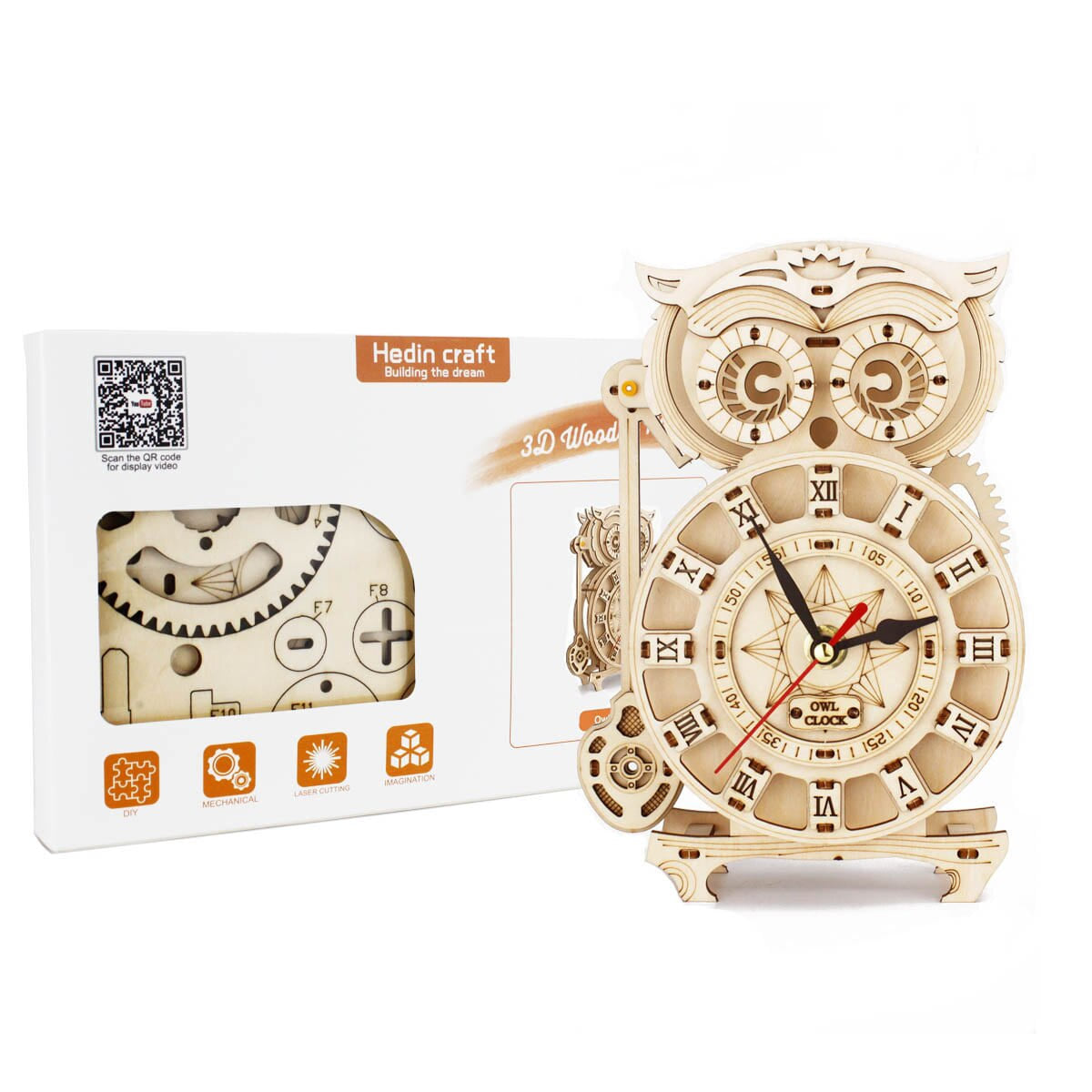 puzzle horloge en bois