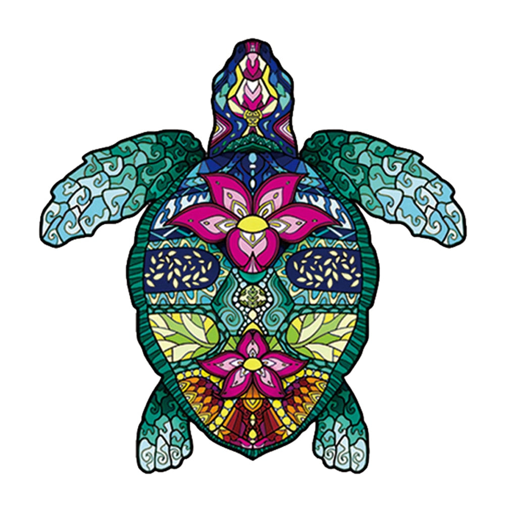 Puzzle bois tortue tropicale