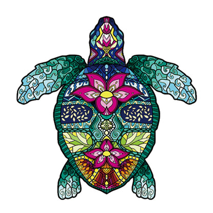 Puzzle bois tortue tropicale