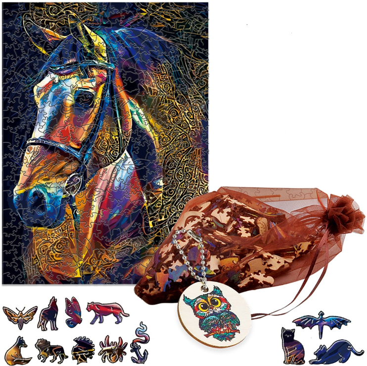 Puzzle couleur tete cheval