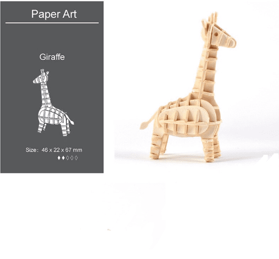 bois girafe puzzle 3d