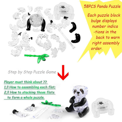 Puzzle 3d crystal panda