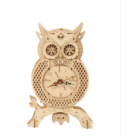 Horloge hibou- puzzle en bois 3d