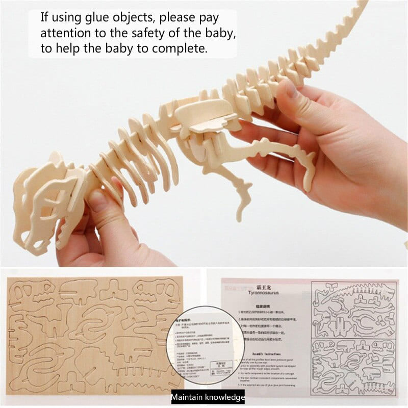 Puzzle 3d en bois dinosaure