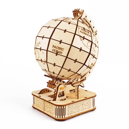 Puzzle 3d bois globe terrestre