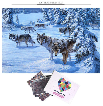 Puzzle loup dans la neige