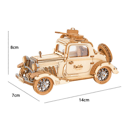 Puzzle mecanique bois voiture 3d