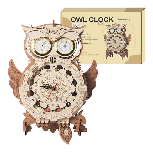 Puzzle 3d d'un Hibou Horloge