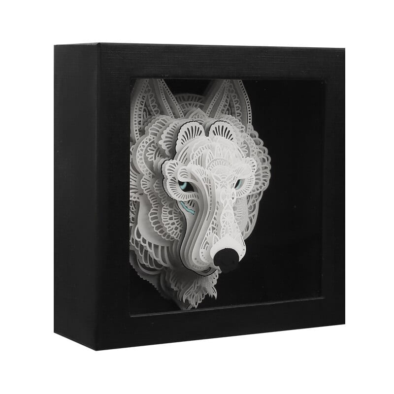 Puzzle 3d d'une tete de Loup