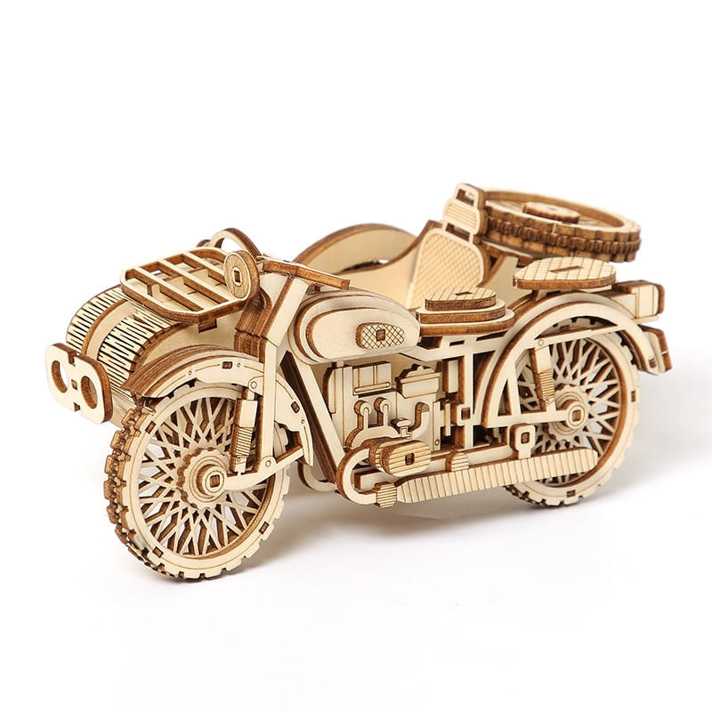 Puzzle 3d moto en bois