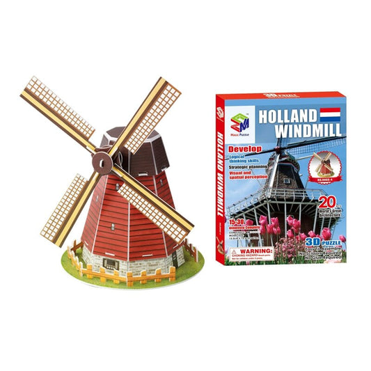 Puzzle 3d d'un moulin à vent hollandais