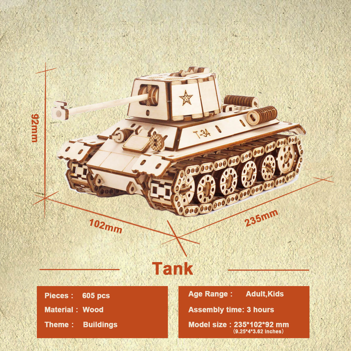 Puzzle 3d tank