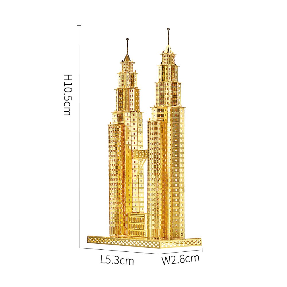 Puzzle en 3d twin towers de coulour doré