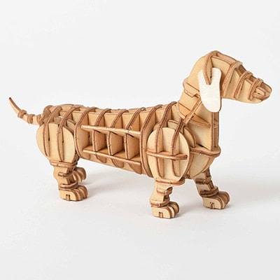 Puzzle 3d chien en bois