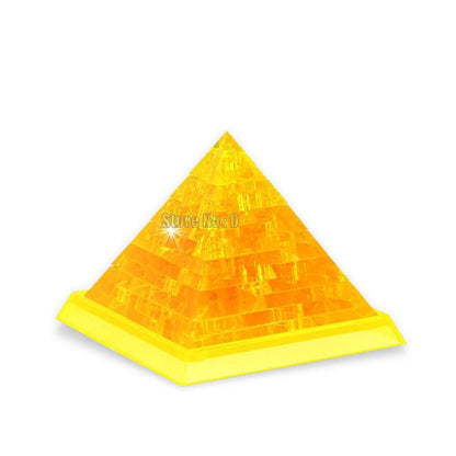 Puzzle 3d d'un crystal pyramid jaune