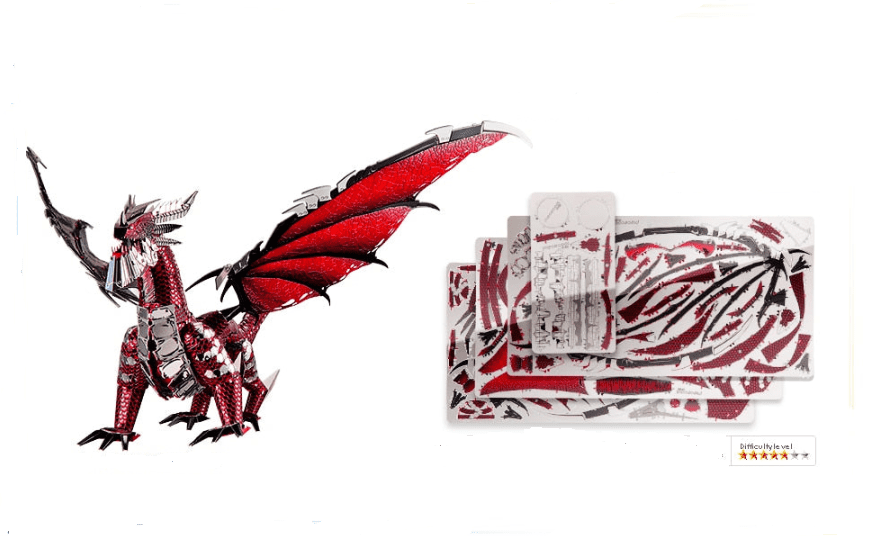 Puzzle 3d d'un dragon en inoxydable