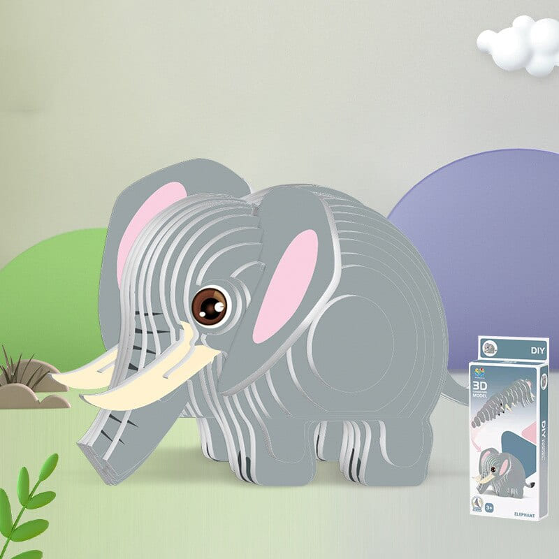 Puzzle en 3d d'un elephant