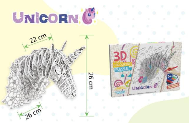 Puzzle 3d geant licorne en papier