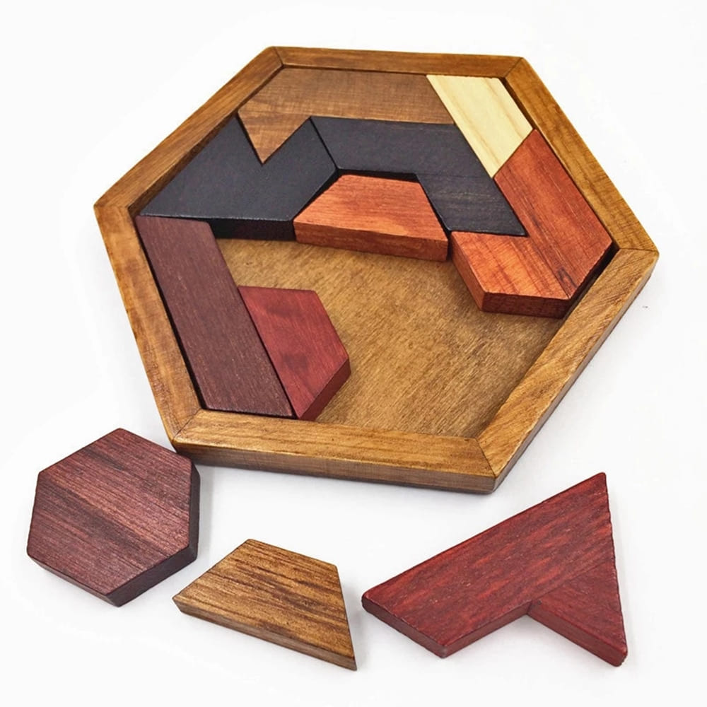 Puzzle 3d Hexagon en bois